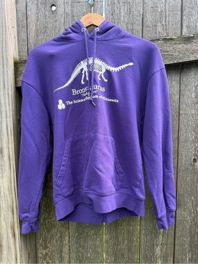 Well Worn Brontosaurus Hoodie with White Logo Print